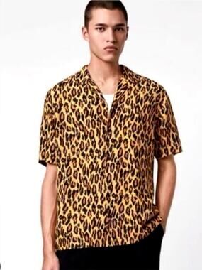 Men's Leopard Shirt, Size Small (All Saints)